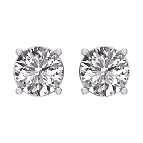 14 Karat White Gold 0.49 Carat Diamond Round Earrings - Picasso Gold & Diamond Jewelry