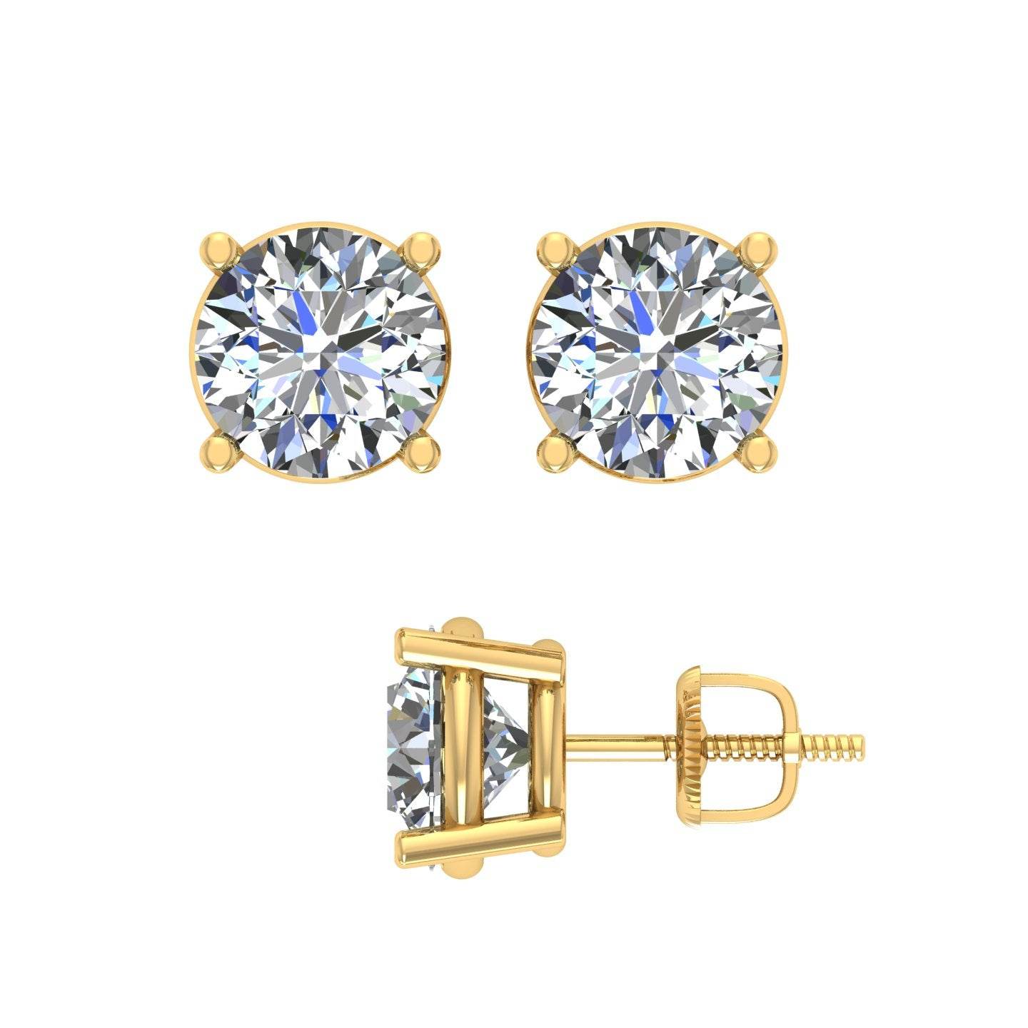 10 Karat Yellow Gold 2.03 Carat Diamond Round Earrings - Picasso Gold & Diamond Jewelry