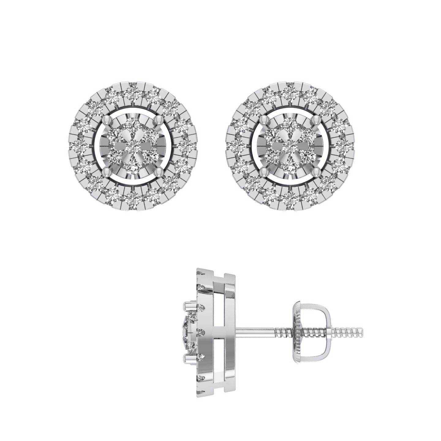 10 Karat White Gold 0.50 Carat Diamond Round Earrings-0130048-WG - Picasso Gold & Diamond Jewelry