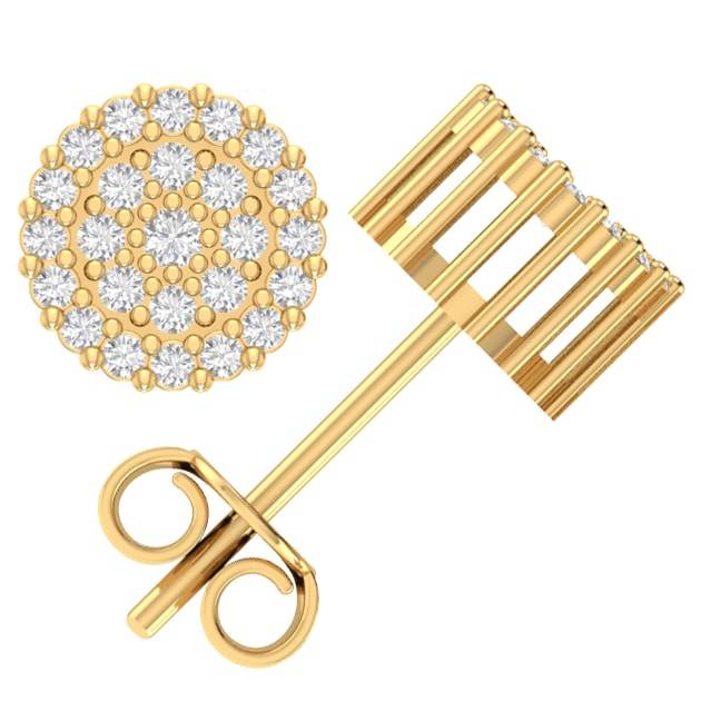 10 Karat Yellow Gold 0.30 Carat Diamond Round Earrings-0130067-YG - Picasso Gold & Diamond Jewelry