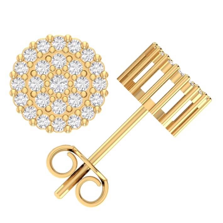 10 Karat Yellow Gold 2.00 Carat Diamond Round Earrings - Picasso Gold & Diamond Jewelry