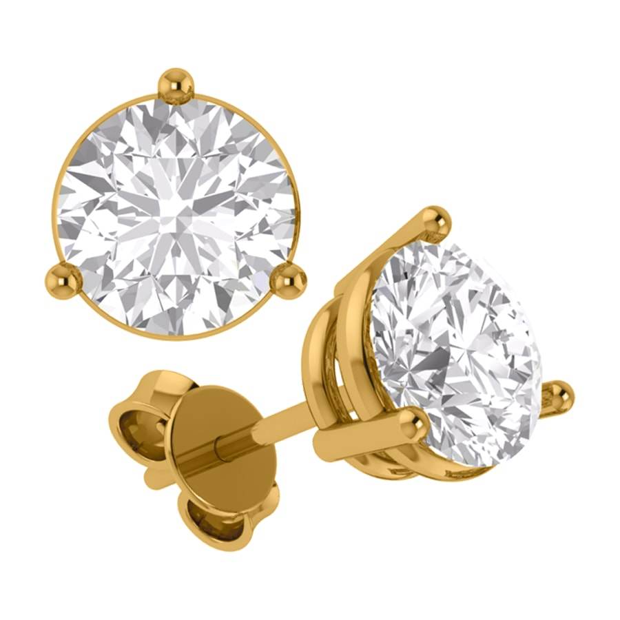 14 Karat Yellow Gold 0.52 Carat Diamond Round Earrings - Picasso Gold & Diamond Jewelry