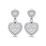 14 Karat White Gold 0.90 Carat Diamond Heart Earrings - Picasso Gold & Diamond Jewelry