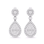 14 Karat White Gold 0.90 Carat Diamond Pear Dangling - Picasso Gold & Diamond Jewelry