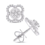 14 Karat White Gold 0.25 Carat Diamond Milgrain Flower Earrings - Picasso Gold & Diamond Jewelry