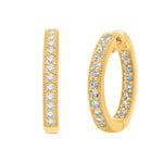 14 Karat All Yellow Gold 0.82 Carat Diamond Classic Hoops - Picasso Gold & Diamond Jewelry