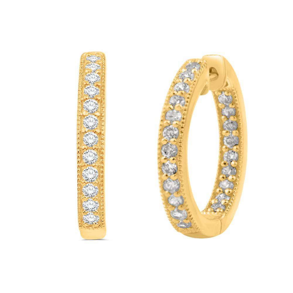 14 Karat All Yellow Gold 0.82 Carat Diamond Classic Hoops - Picasso Gold & Diamond Jewelry