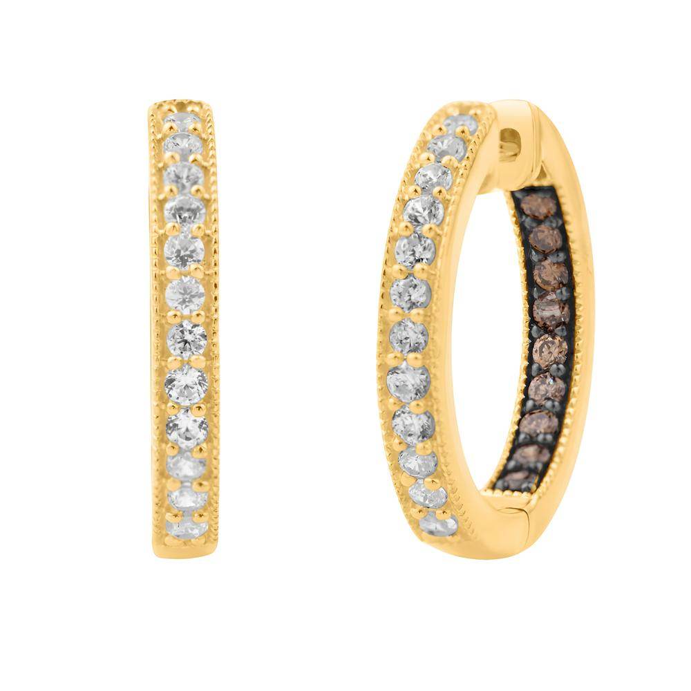 14 Karat All Yellow Gold 0.85 Carat Diamond Classic Hoops - Picasso Gold & Diamond Jewelry