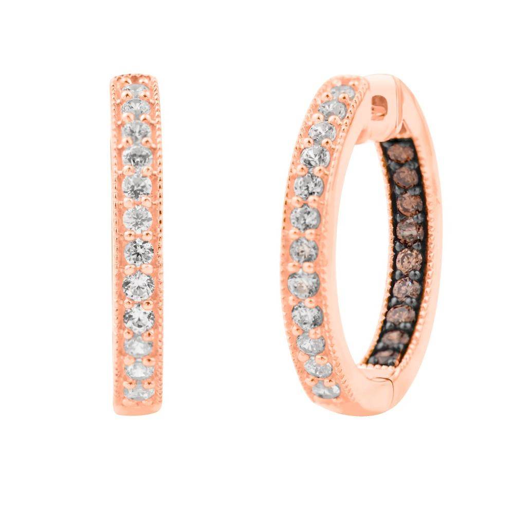 14 Karat Rose Gold 0.85 Carat Diamond Classic Hoops - Picasso Gold & Diamond Jewelry