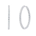 10 Karat White Gold 1.49 Carat Diamond Classic Hoops Earrings - Picasso Gold & Diamond Jewelry