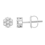 10 Karat White Gold 0.33 Carat Diamond Flower Earrings - Picasso Gold & Diamond Jewelry