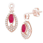 14 Karat Rose Gold 0.66 Carat Diamond Oval Earrings - Picasso Gold & Diamond Jewelry