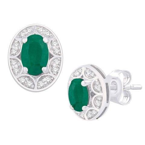 14 Karat White Gold 1.22 Carat Diamond Oval Earrings - Picasso Gold & Diamond Jewelry