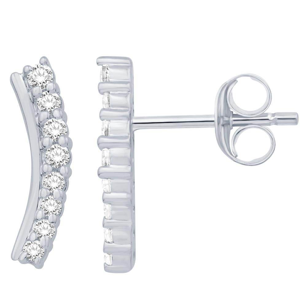 14 Karat White Gold 0.40 Carat Diamond Teardrop Earrings - Picasso Gold & Diamond Jewelry
