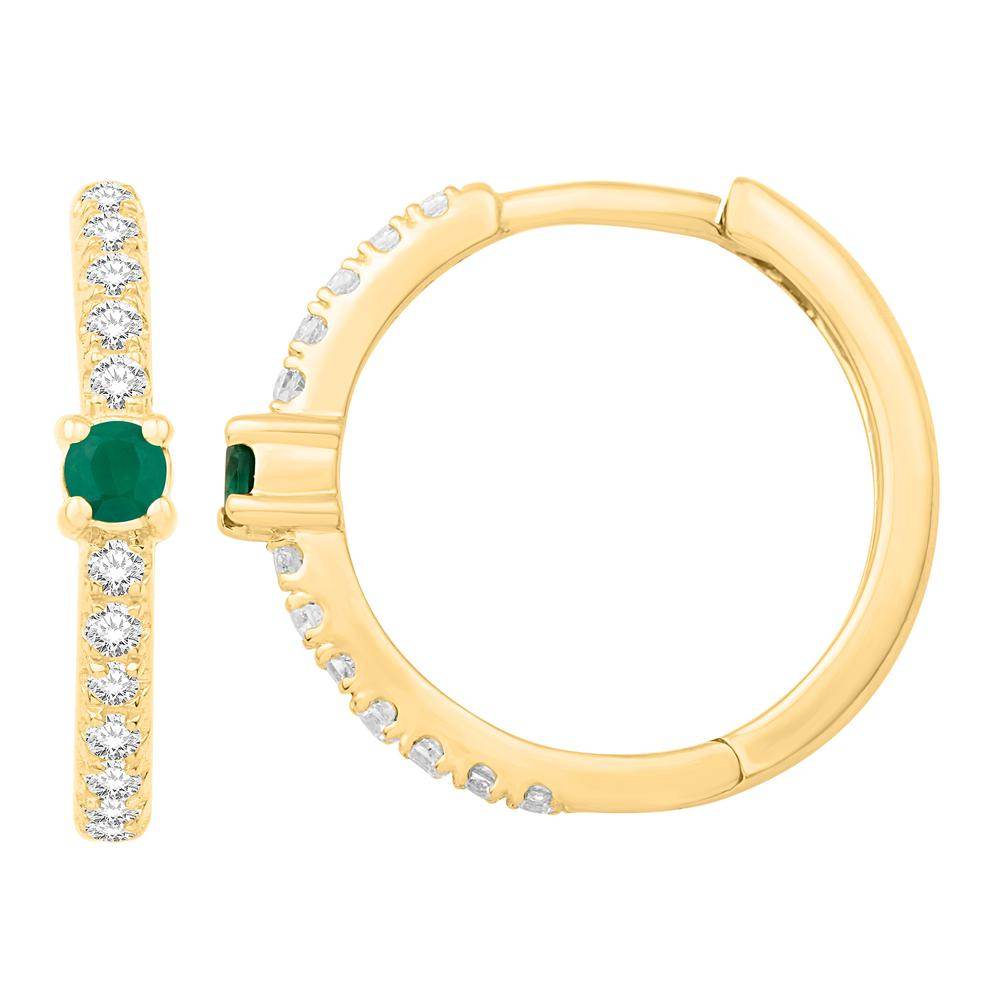 14 Karat Yellow Gold 0.24 Carat Diamond (0.16 Eme) Classic Hoops - Picasso Gold & Diamond Jewelry
