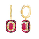 14 Karat Yellow Gold 0.58 Carat Diamond (1.24 Ruby) Cushion Darling - Picasso Gold & Diamond Jewelry