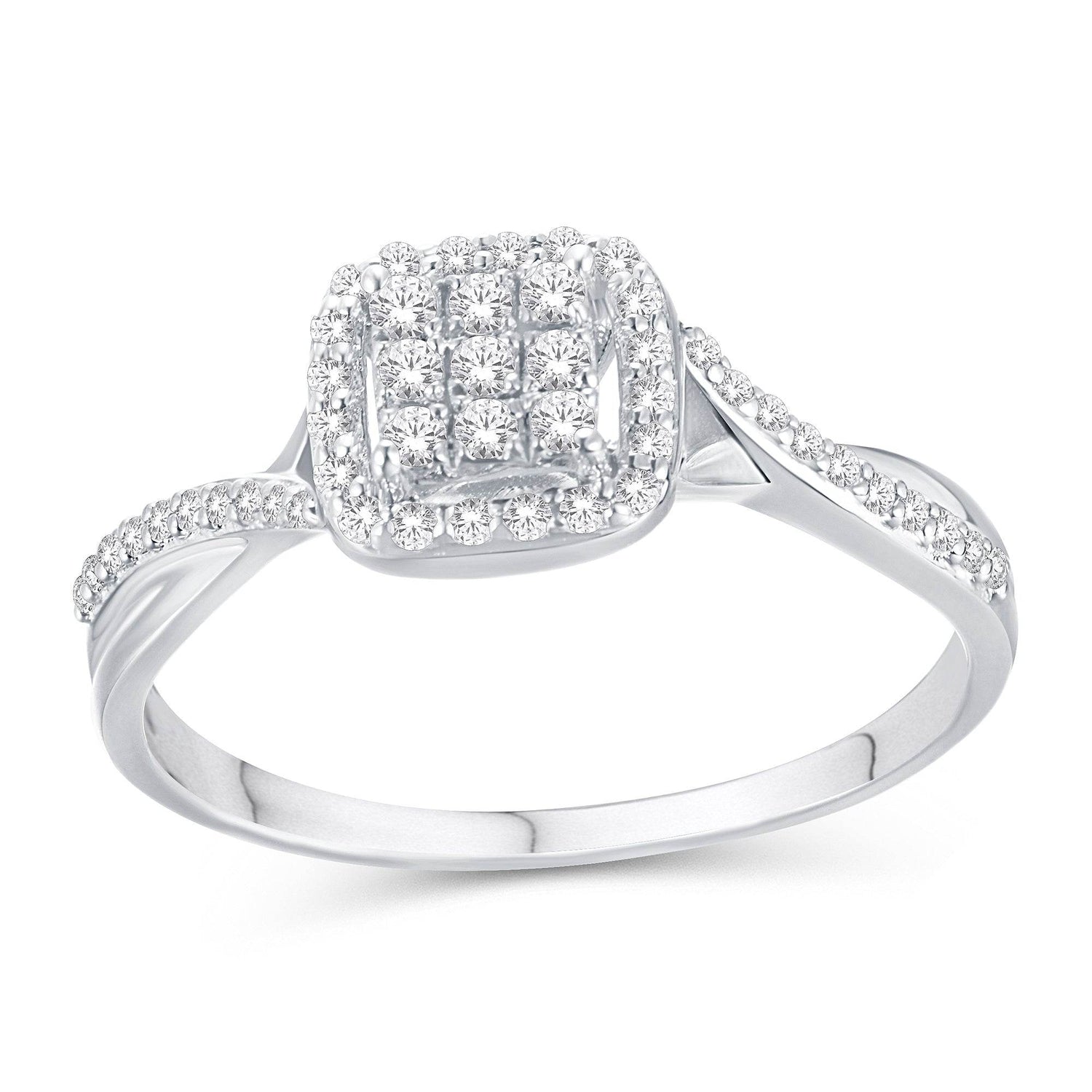 10 Karat White Gold 0.20 Carat Diamond Bypass Ladies Ring - Picasso Gold & Diamond Jewelry