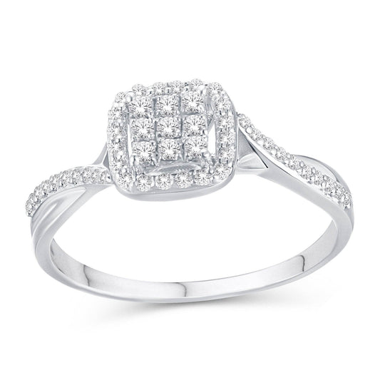 10 Karat White Gold 0.20 Carat Diamond Bypass Ladies Ring - Picasso Gold & Diamond Jewelry