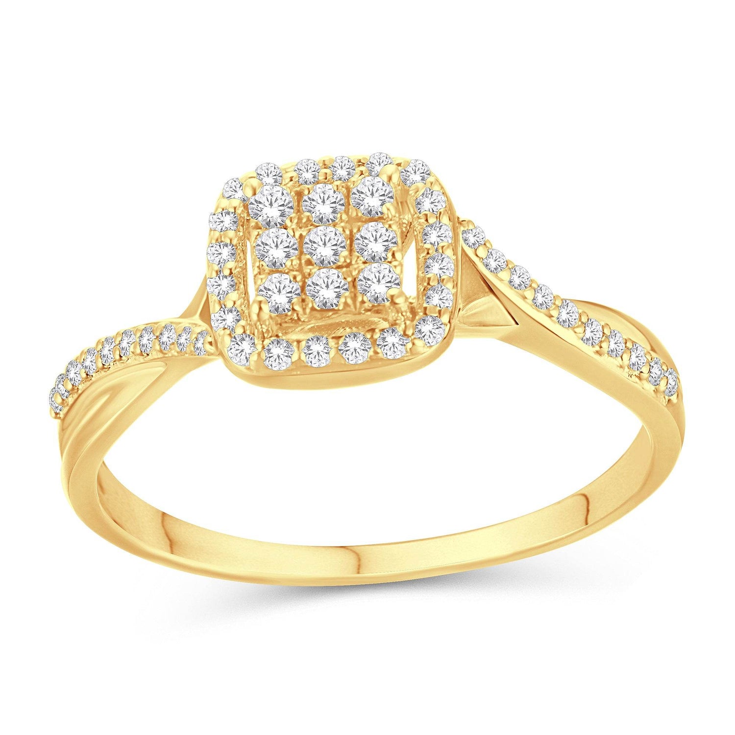 10 Karat Yellow White 0.20 Carat Diamond Bypass Ladies Ring - Picasso Gold & Diamond Jewelry