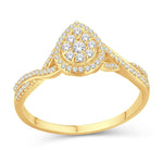 10 Karat Yellow Gold 0.25 Carat Diamond Pear Ladies Ring - Picasso Gold & Diamond Jewelry