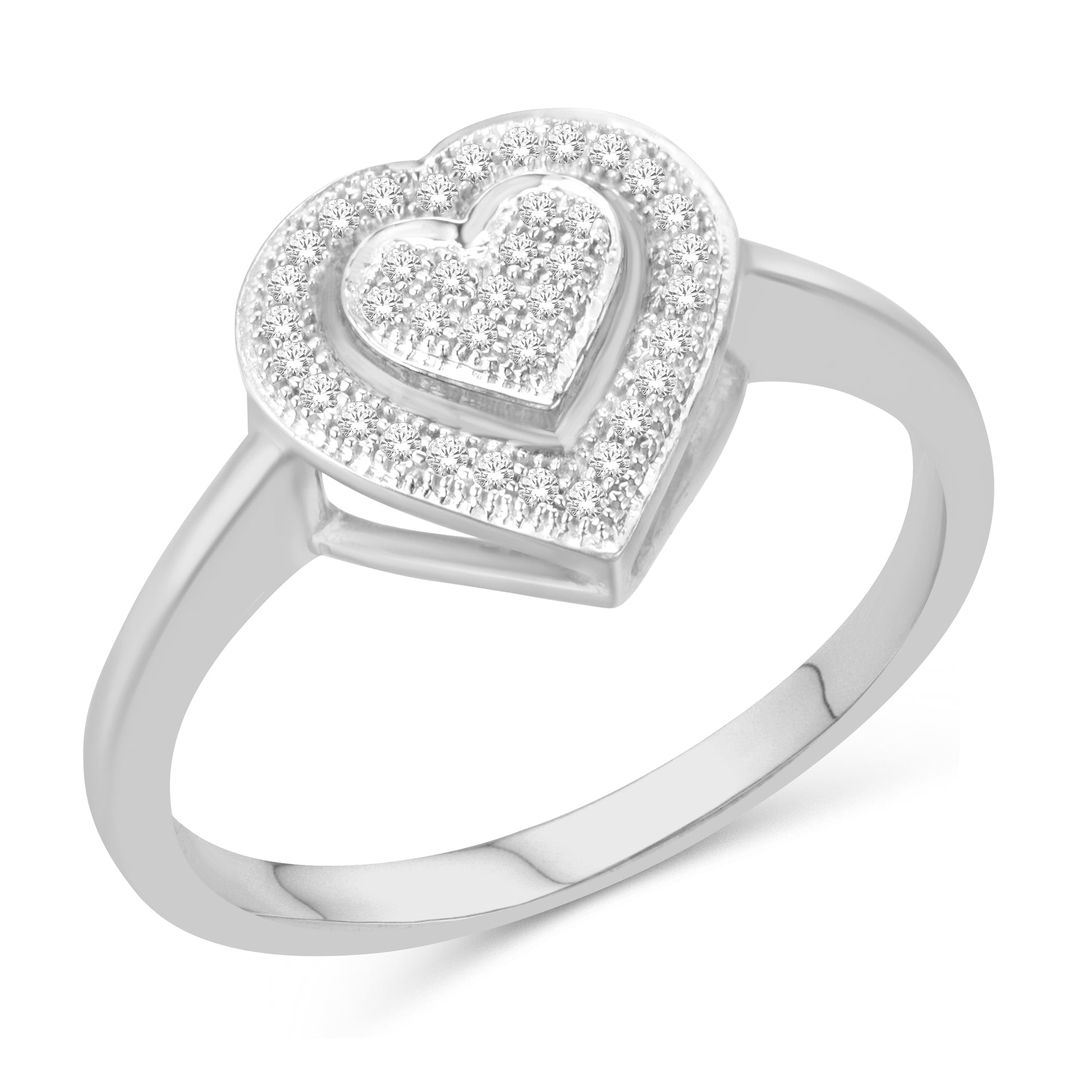 10 Karat white gold and diamonds ladies ring