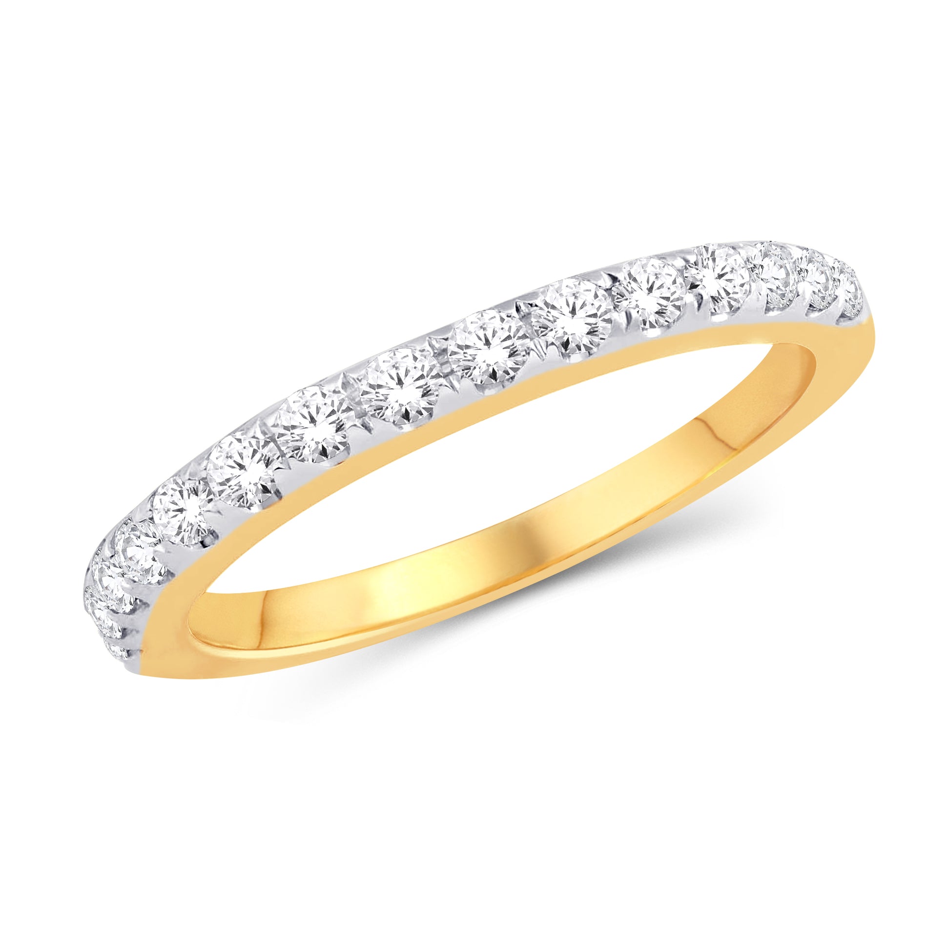 14 Karat Yellow Gold 0.95 Carat Diamond Classic Ladies Band
