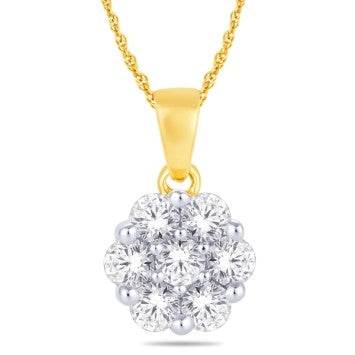 10 Karat Yellow Gold 0.25 Carat Diamond Flower Pendant - Picasso Gold & Diamond Jewelry