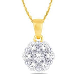 10 Karat Yellow Gold 0.25 Carat Diamond Flower Pendant - Picasso Gold & Diamond Jewelry