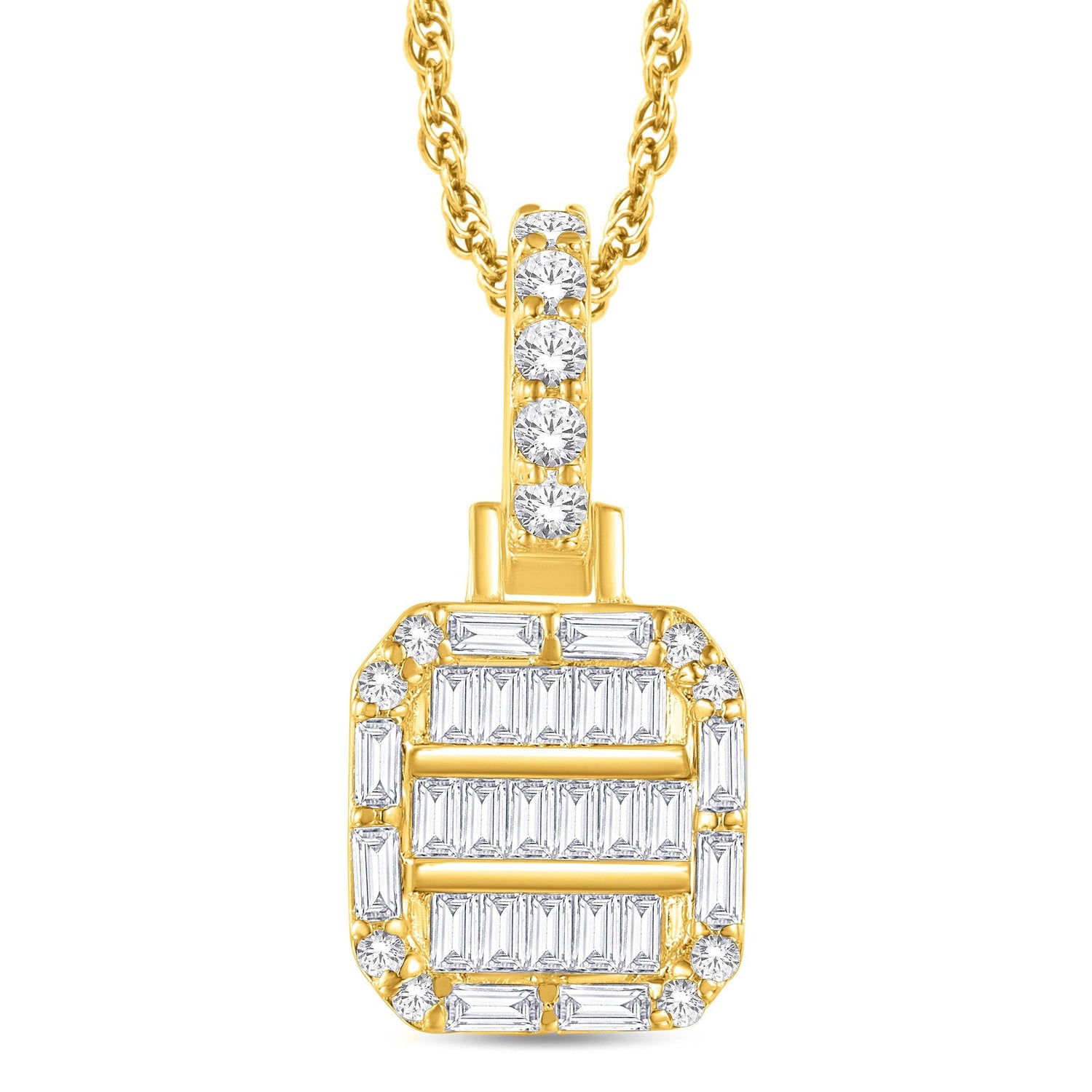 10 Karat All Yellow Gold 0.33 Carat Diamond Cushion Pendant - Picasso Gold & Diamond Jewelry