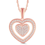 10KT All Rose Gold 0.20 Carat Inn Heart Pendant - Picasso Gold & Diamond Jewelry