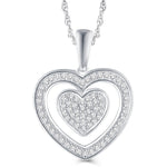 10KT White Gold 0.20 Carat Inn Heart Pendant - Picasso Gold & Diamond Jewelry