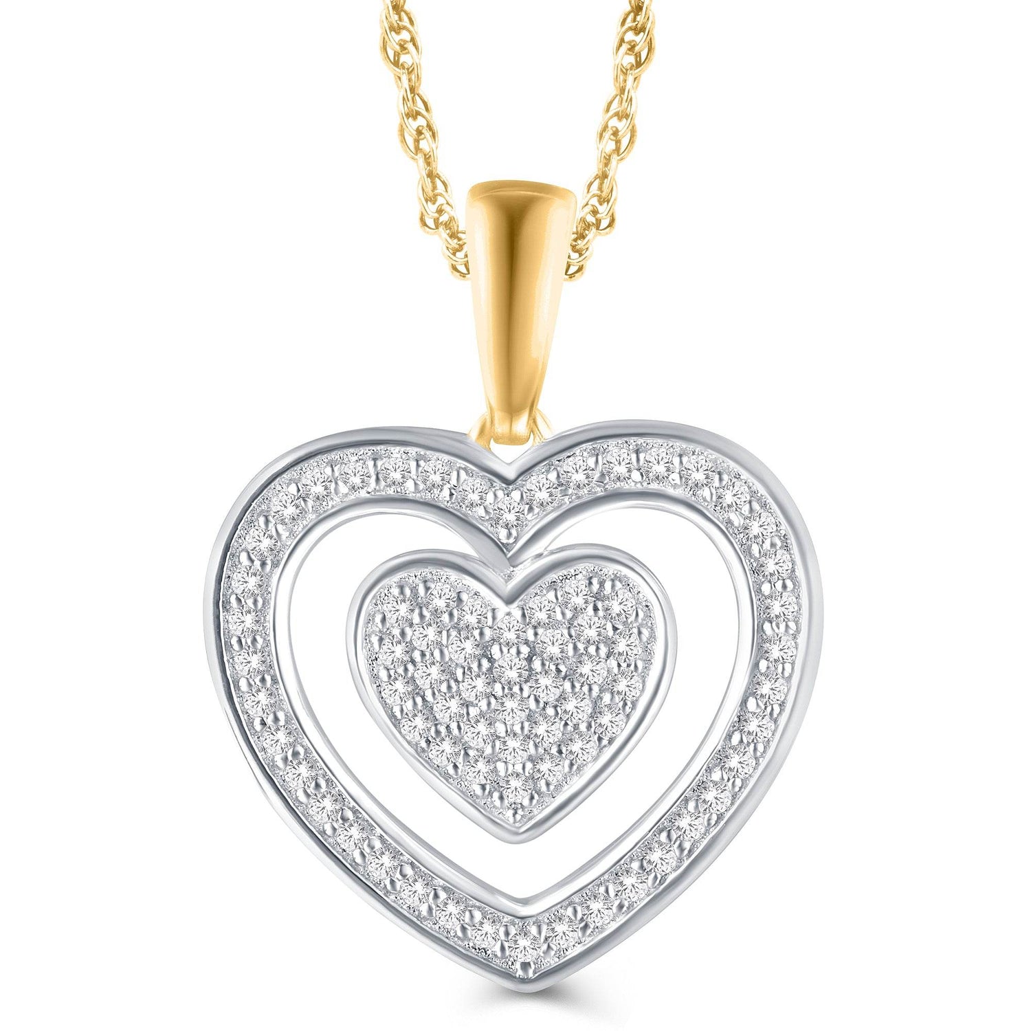 10KT Yellow Gold 0.20 Carat Inn Heart Pendant - Picasso Gold & Diamond Jewelry