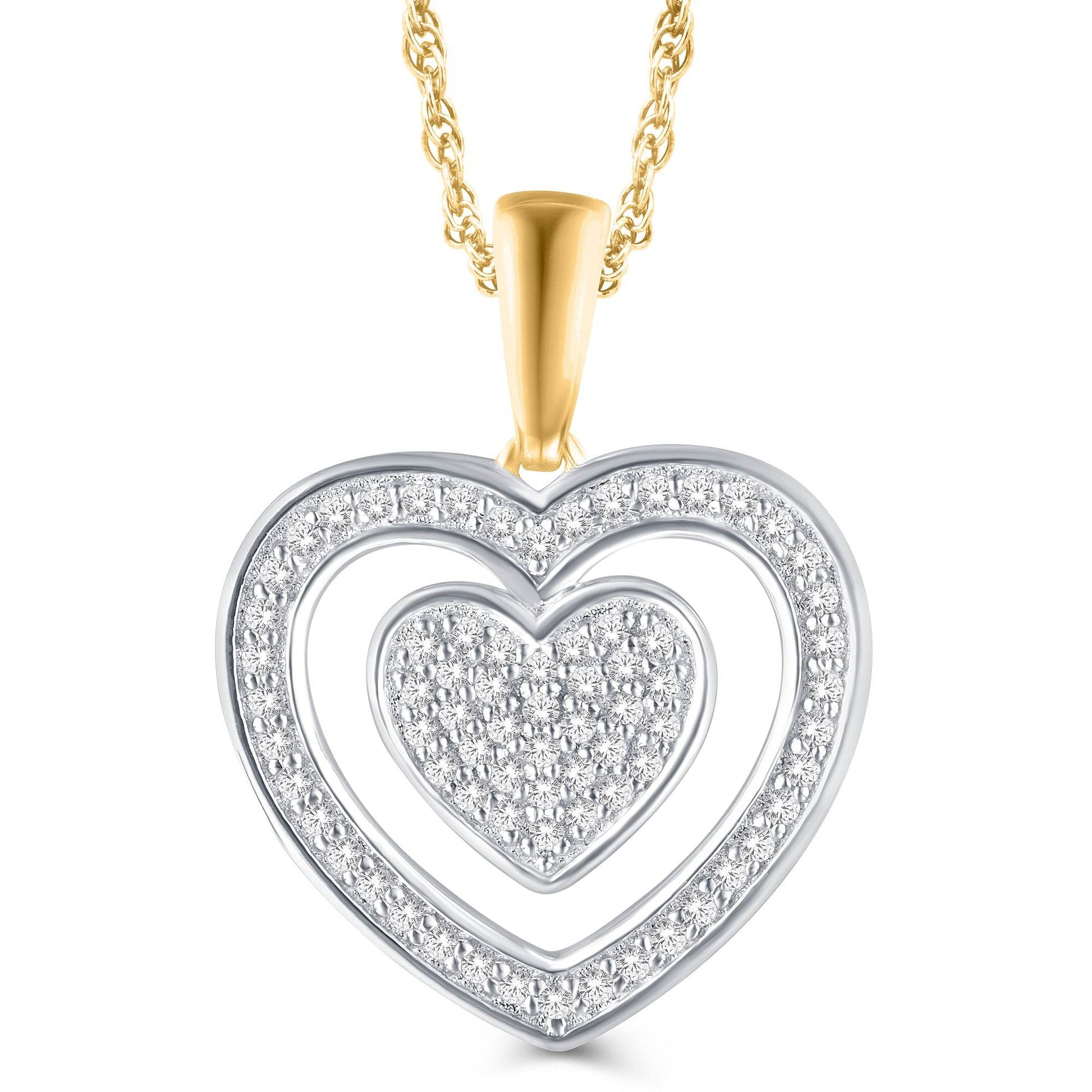 10KT Yellow Gold 0.20 Carat Inn Heart Pendant - Picasso Gold & Diamond Jewelry