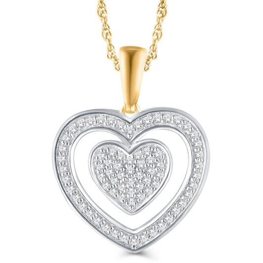 10KT Yellow Gold 0.20 Carat Inn Heart Pendant - Picasso Gold & Diamond Jewelry