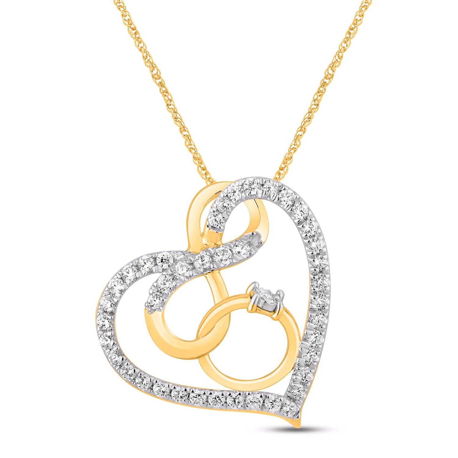 10 Karat Yellow Gold 0.25 Carat Diamond Fashion Pendant - Picasso Gold & Diamond Jewelry