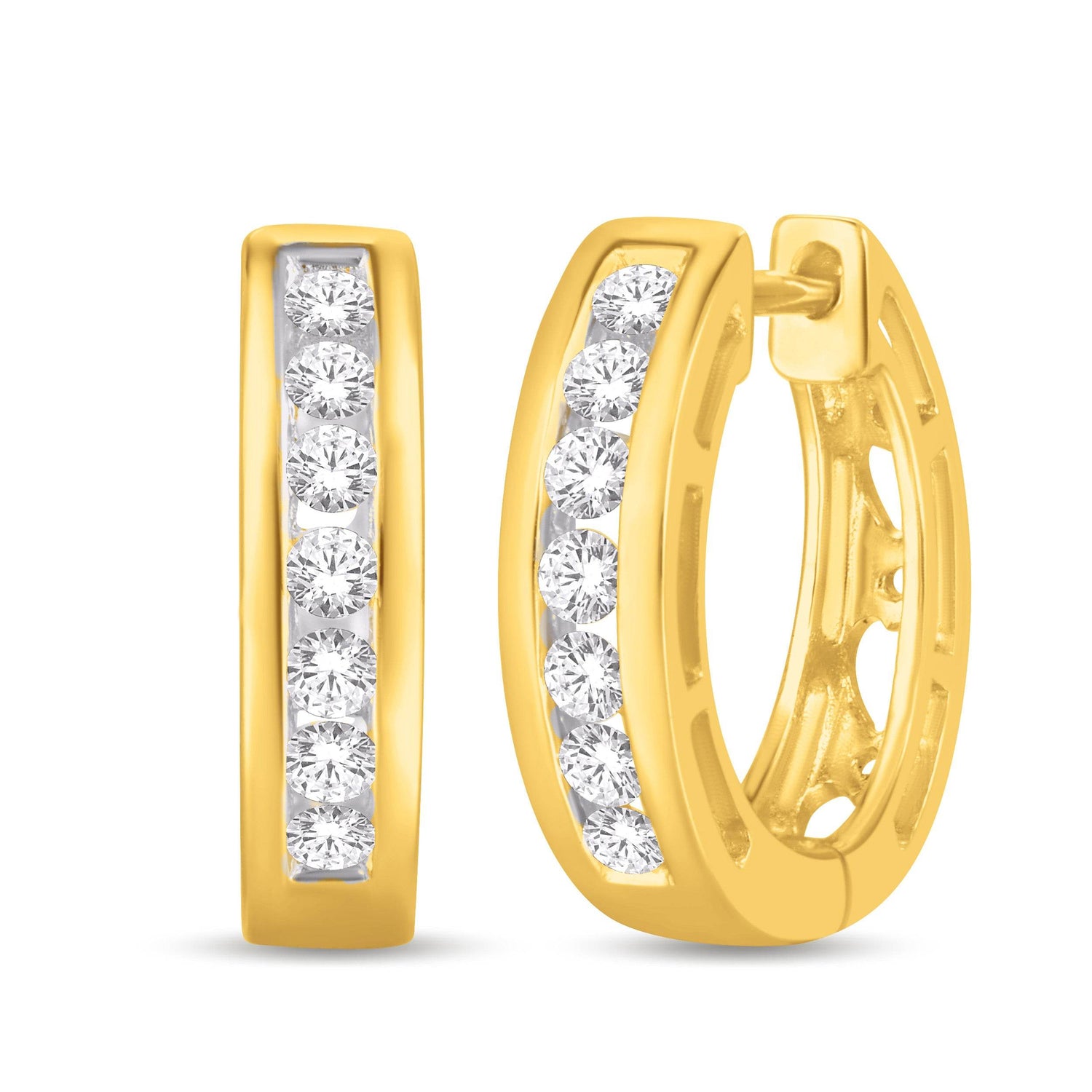 10 Karat Yellow Gold 0.25 Carat Diamond Classic Hoops - Picasso Gold & Diamond Jewelry