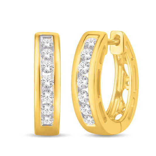 10 Karat Yellow Gold 0.25 Carat Diamond Classic Hoops - Picasso Gold & Diamond Jewelry