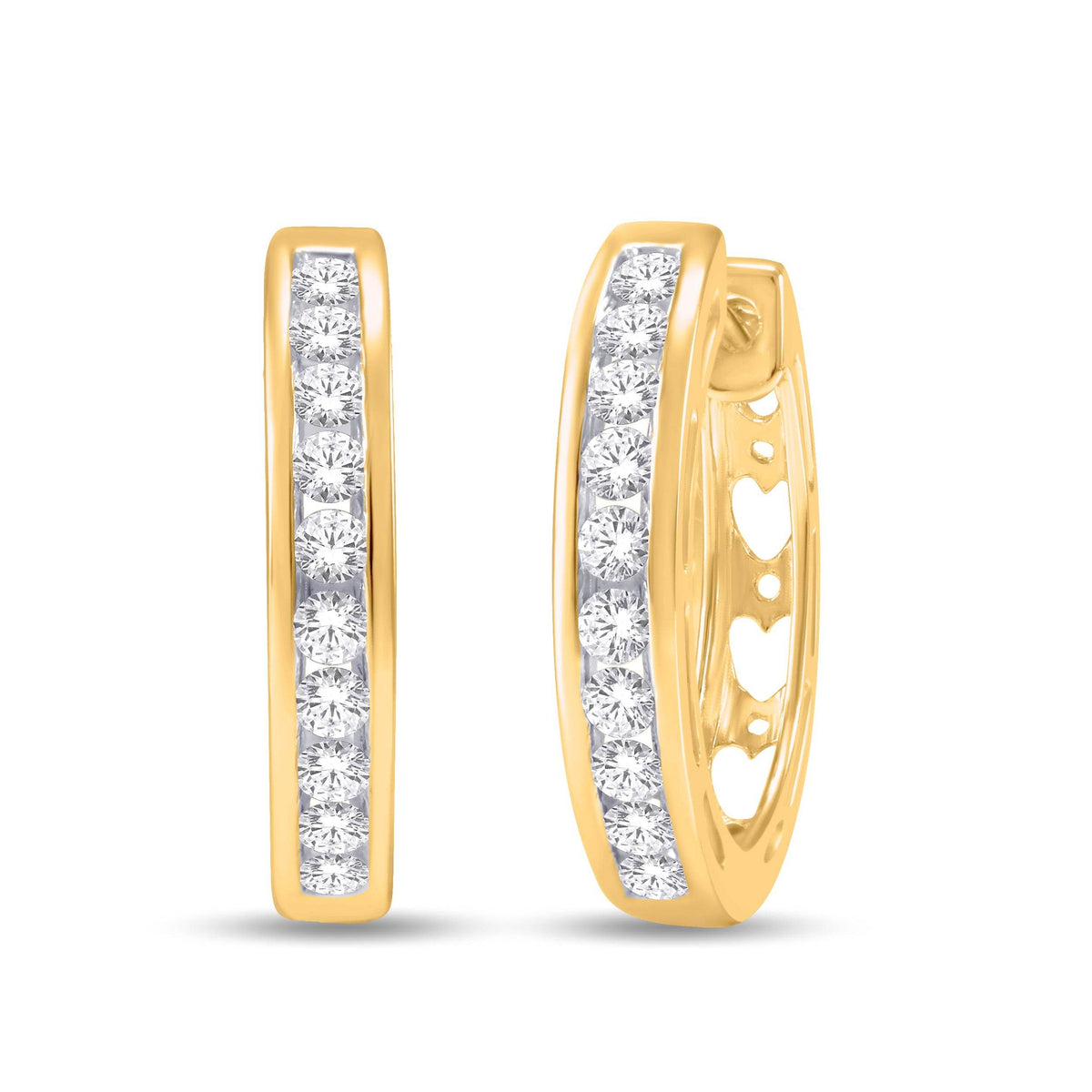 10 Karat Yellow Gold 0.50 Carat Diamond Classic Hoops - Picasso Gold & Diamond Jewelry