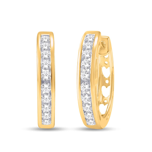 10 Karat Yellow Gold 0.50 Carat Diamond Classic Hoops - Picasso Gold & Diamond Jewelry
