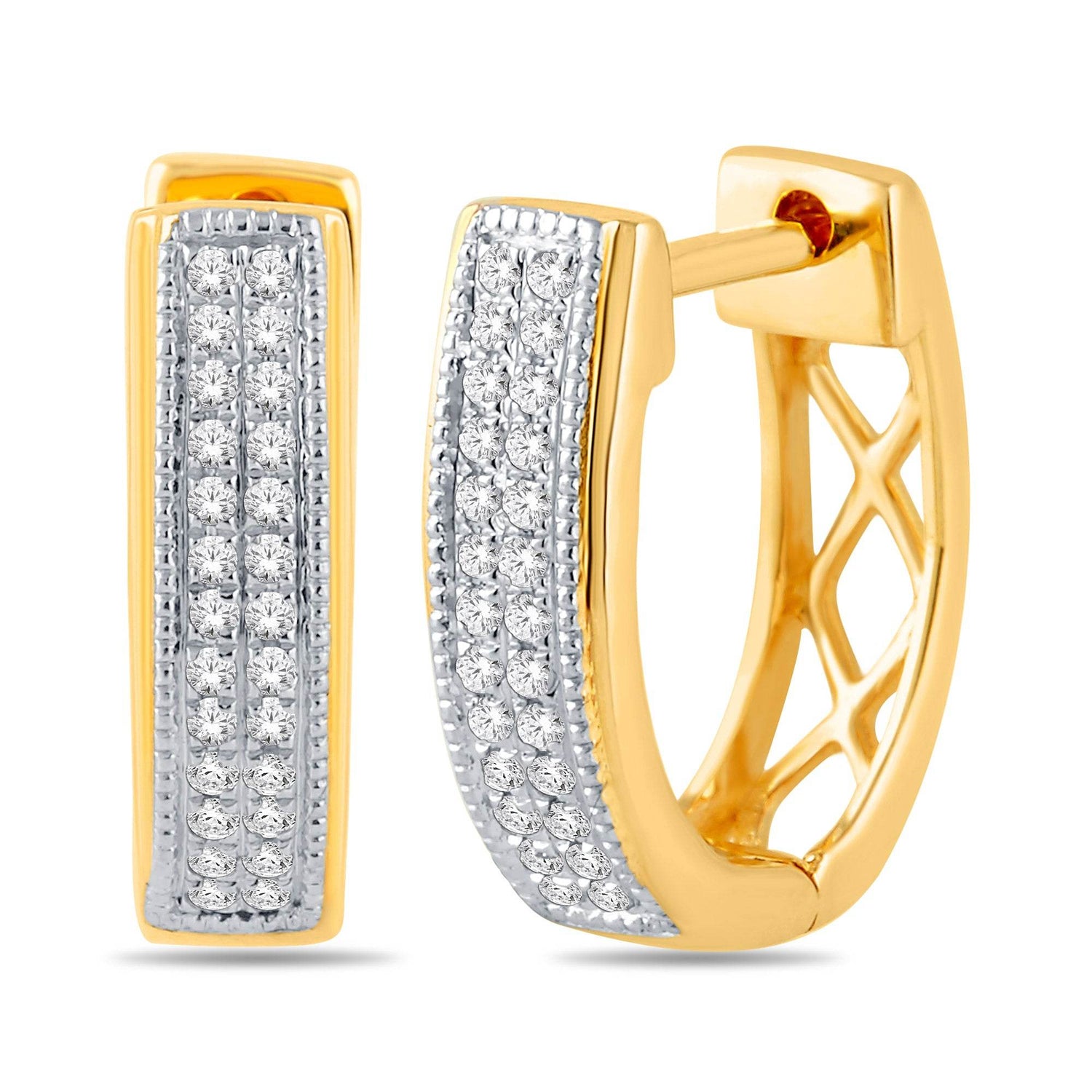 10 Karat Yellow Gold 0.15 Carat Diamond Classic Hoops - Picasso Gold & Diamond Jewelry