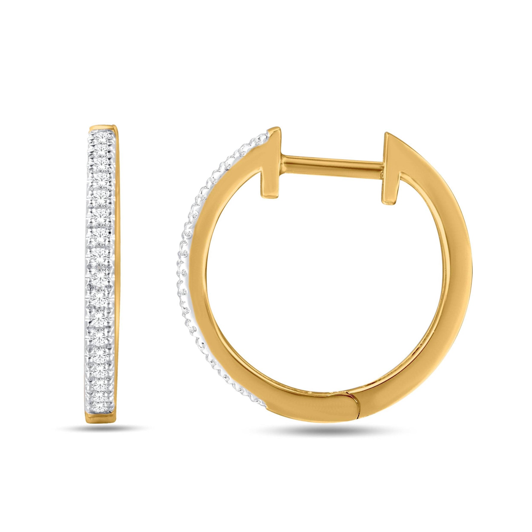 10 Karat Yellow Gold 0.11 Carat Diamond Classic Hoops - Picasso Gold & Diamond Jewelry
