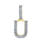 10 Karat Yellow Gold 0.20 Carat Diamond Initial (U) HipHop Pendant - Picasso Gold & Diamond Jewelry