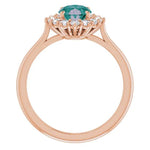 14K Gold Lab-Grown Alexandrite & 3/8 CTW Natural Diamond Ring - Picasso Gold & Diamond Jewelry