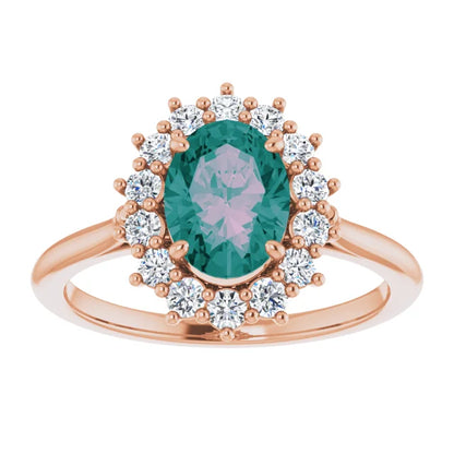 14K Gold Lab-Grown Alexandrite & 3/8 CTW Natural Diamond Ring