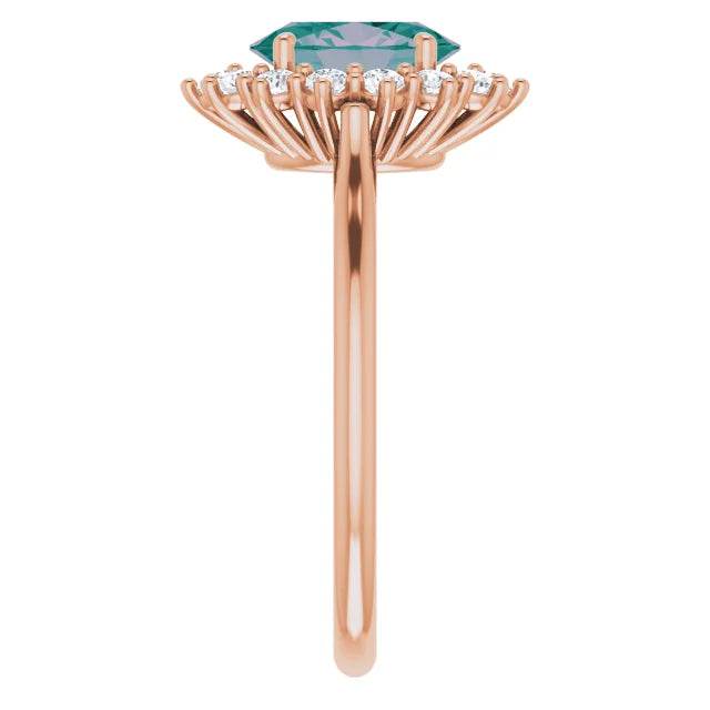 14K Gold Lab-Grown Alexandrite & 3/8 CTW Natural Diamond Ring - Picasso Gold & Diamond Jewelry