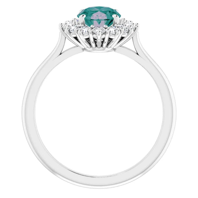 14K Gold Lab-Grown Alexandrite & 3/8 CTW Natural Diamond Ring