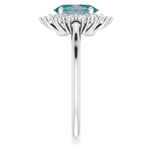 14K Gold Lab-Grown Alexandrite & 3/8 CTW Natural Diamond Ring