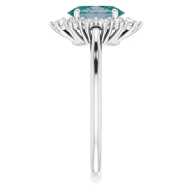 14K Gold Lab-Grown Alexandrite & 3/8 CTW Natural Diamond Ring - Picasso Gold & Diamond Jewelry