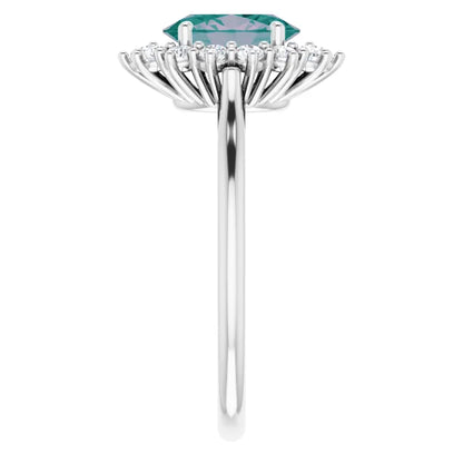 14K Gold Lab-Grown Alexandrite & 3/8 CTW Natural Diamond Ring
