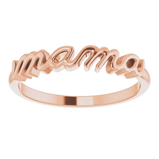 14K Gold Mama Ring - Picasso Gold & Diamond Jewelry